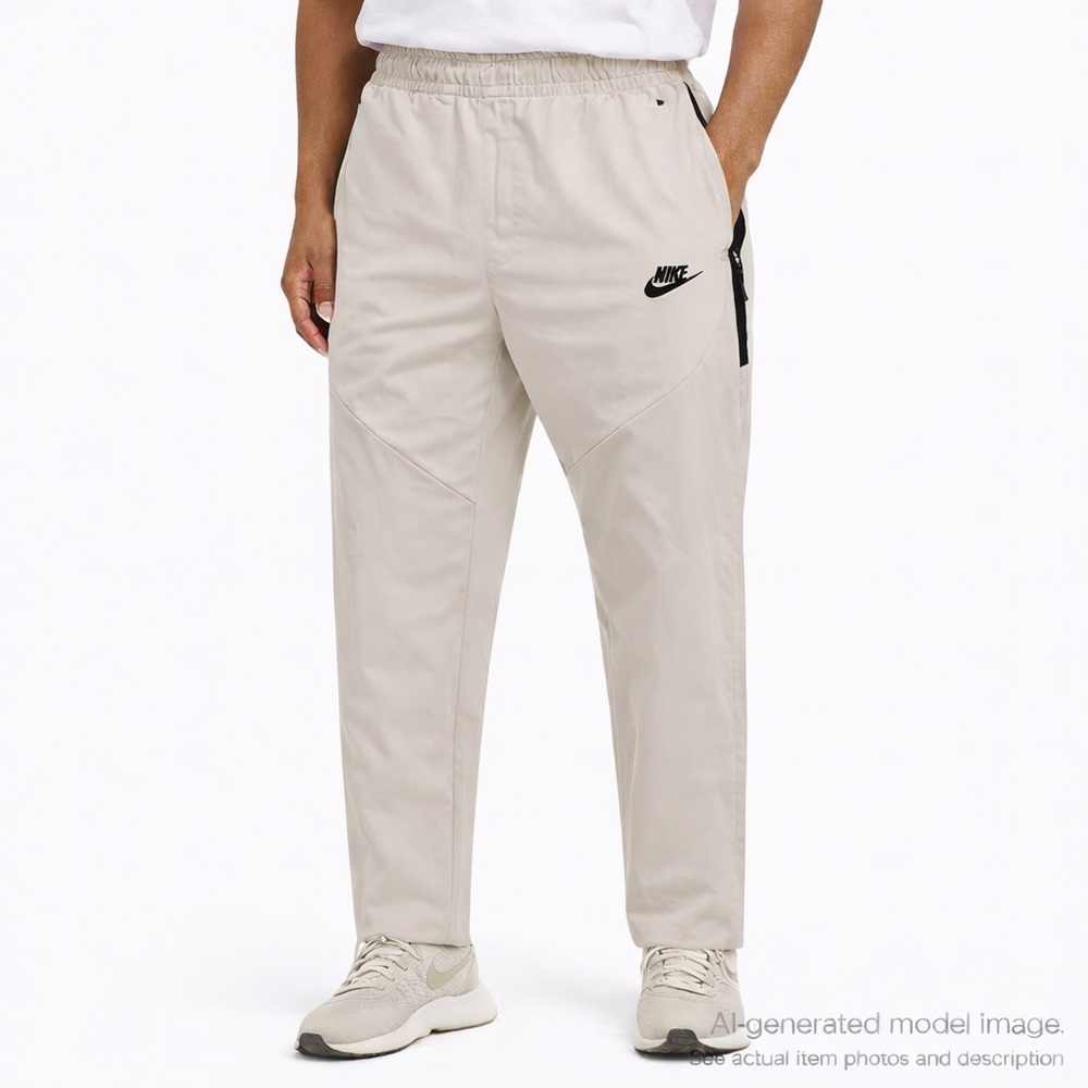 293. Nike Dri-Fit Utility Jogger Pants Beige Black Logo Size L